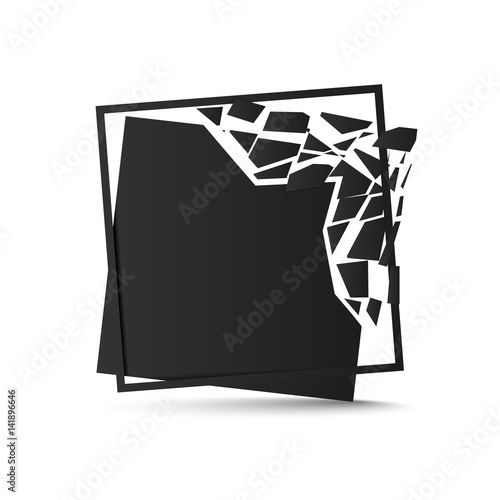 Shattered black square background