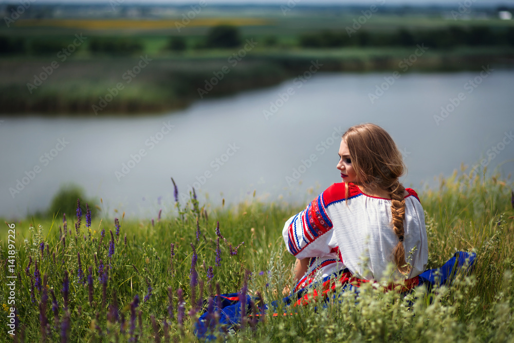 Russian beauty in national dress Russian beauty in national dress