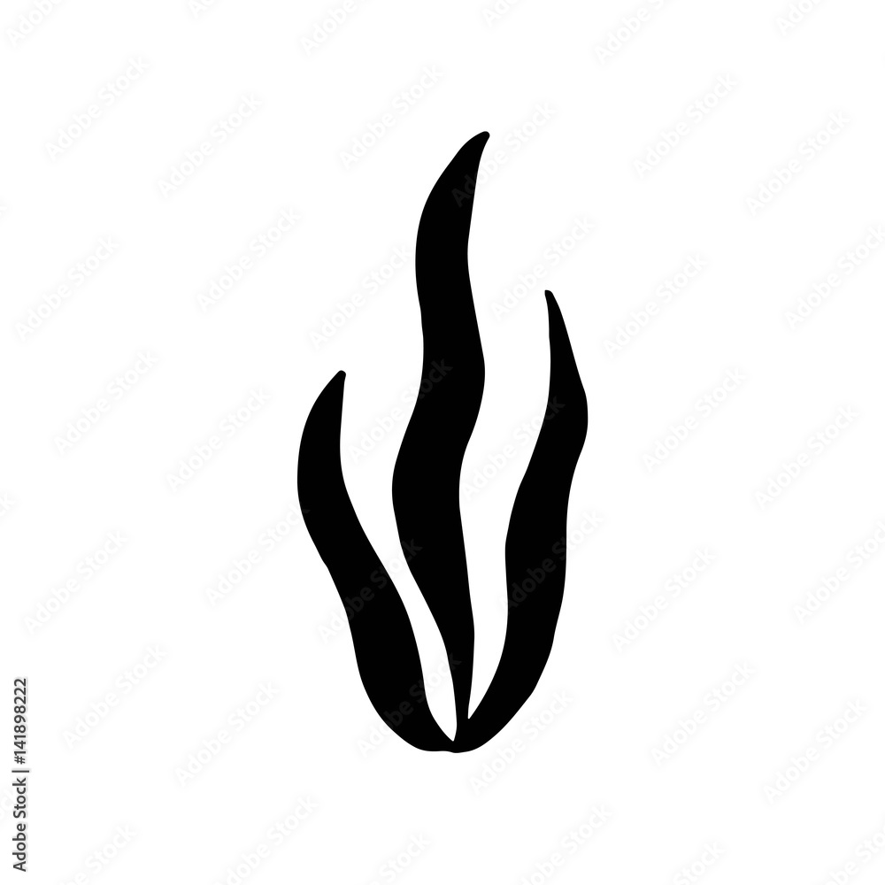 Seaweed isolated silhouette Seaweed isolated silhouette