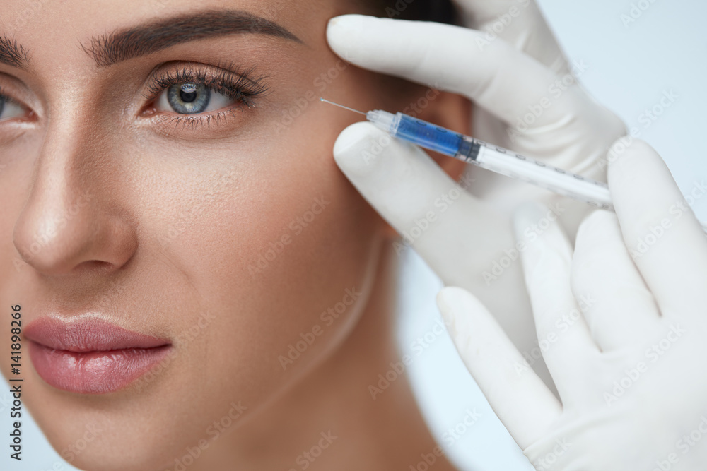Plastic Surgery. Beautiful Woman Receiving Beauty Injections Plastic Surgery. Beautiful Woman Receiving Beauty Injections