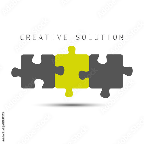 Puzzle icon creative solution isolated on white background