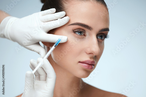 Beauty Care. Woman s Face Receiving Skin Lifting Injections