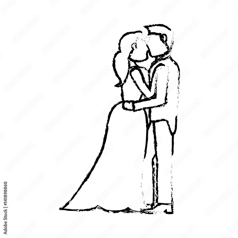 couple wedding love sketch vector iillustration eps 10