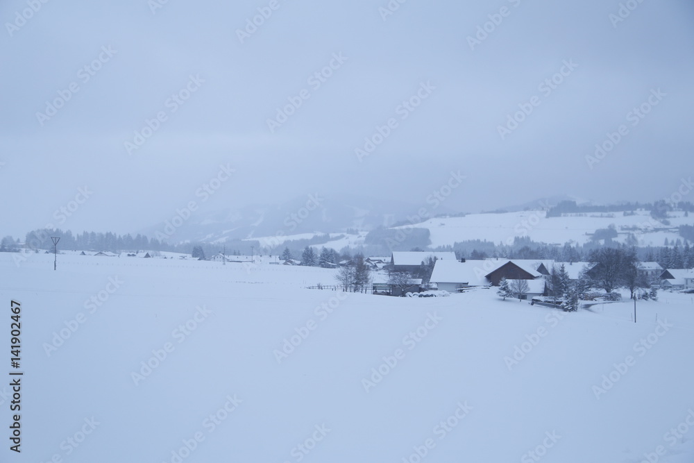 Winterlandschaft im Allgäu bei Nesselwang