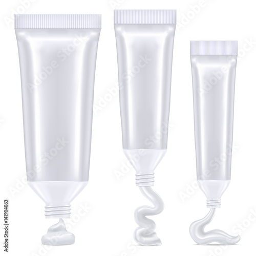 vector illustration of  realistic tubes with cream drops