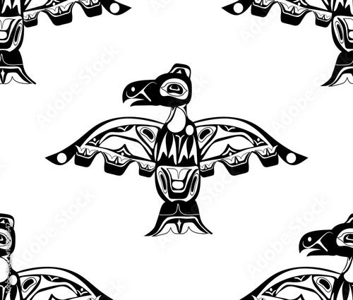 totem bird indigenous art stylization