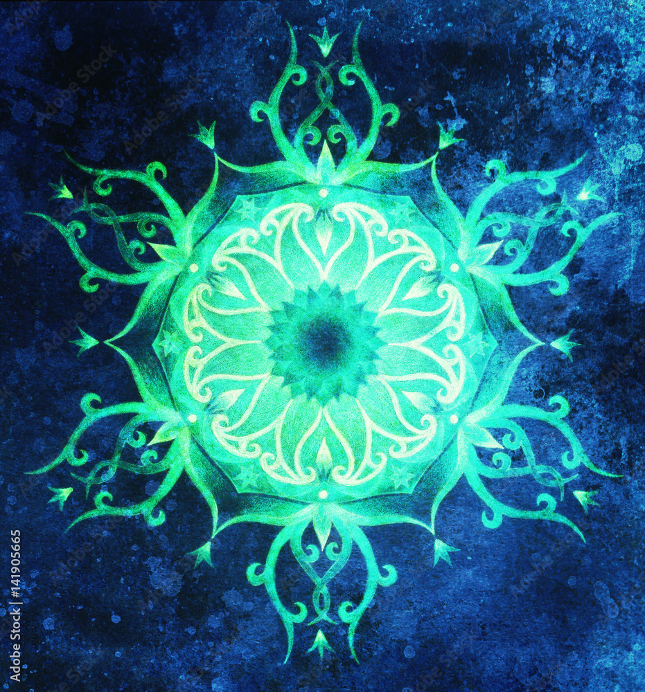 ornamental mandala on abstract structured background with graphic effect. ornamental mandala on abstract structured background with graphic effect.