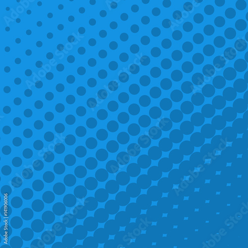 Halftone Dots on blue Background.