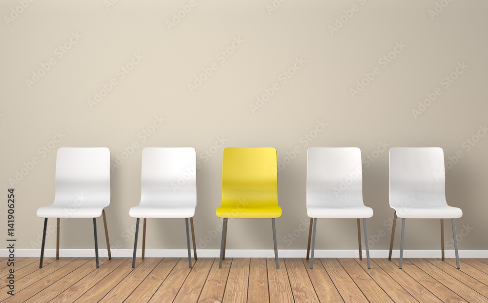 Line of Chairs / Integration / Leadership / 3d Line of Chairs / Integration / Leadership / 3d