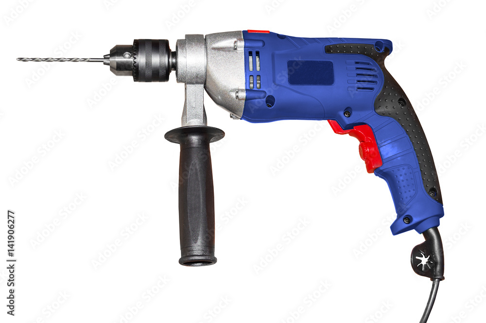 Electric drill  isolated in white