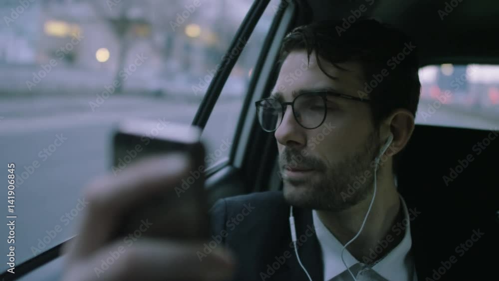 Businessman Talking on the Phone. It Is Getting Darker Businessman Talking on the Phone. It Is Getting Darker