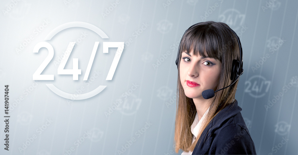 Female telemarketer Female telemarketer