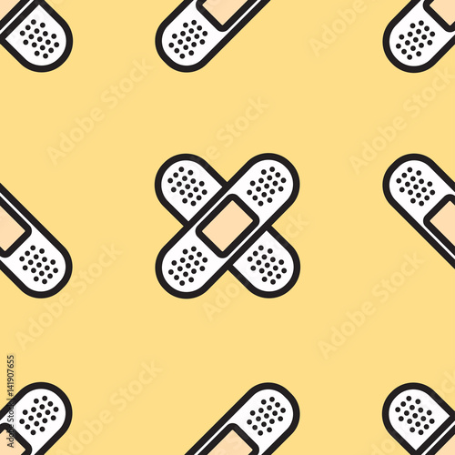 Plaster seamless pattern. Medical seamless pattern. flat icons for registration of medicines packages