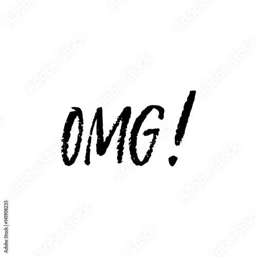 OMG hand ink lettering. Vector illustration