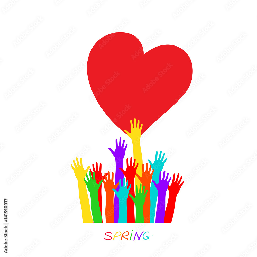 Hands reaching for the heart. Stock Vector | Adobe Stock