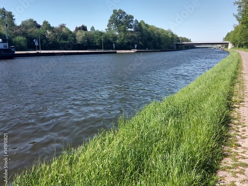 dike and road, beautiful landscape photo