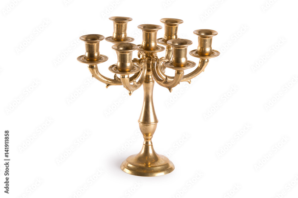 Bronze candle holder on a white background