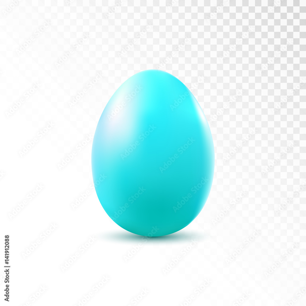 Turquoise egg isolated on transparent background. Easter object template. Vector illustration. Turquoise egg isolated on transparent background. Easter object template. Vector illustration.