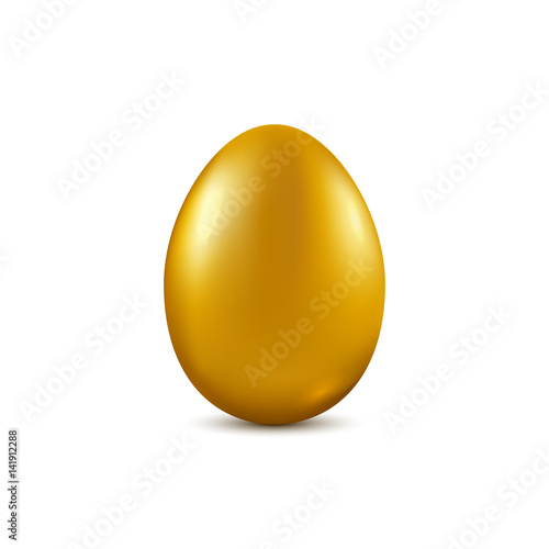 Gold easter egg isolated on white background. Vector illustration.