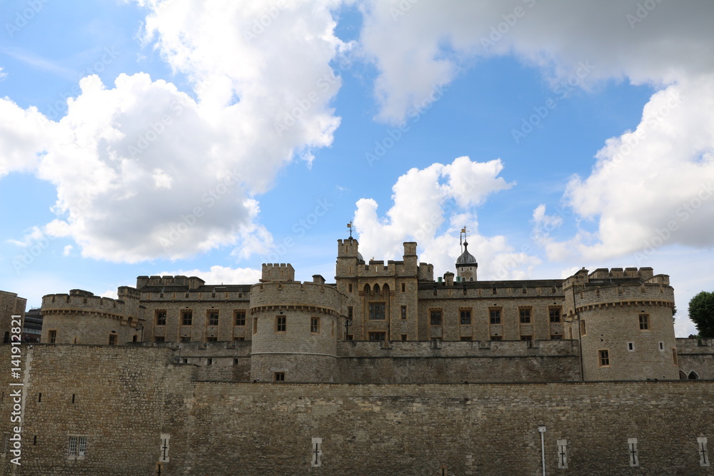 Outer fortress ring of the Tower of London in London, Great Britain