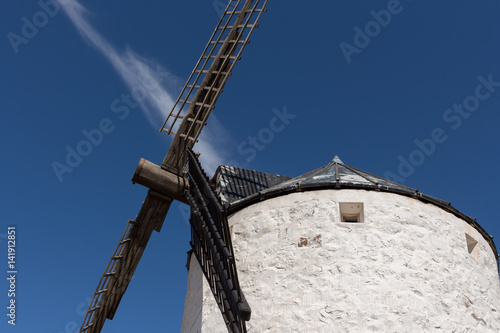Restored spanish windmill in daylight (Los Yebenes, Spain)