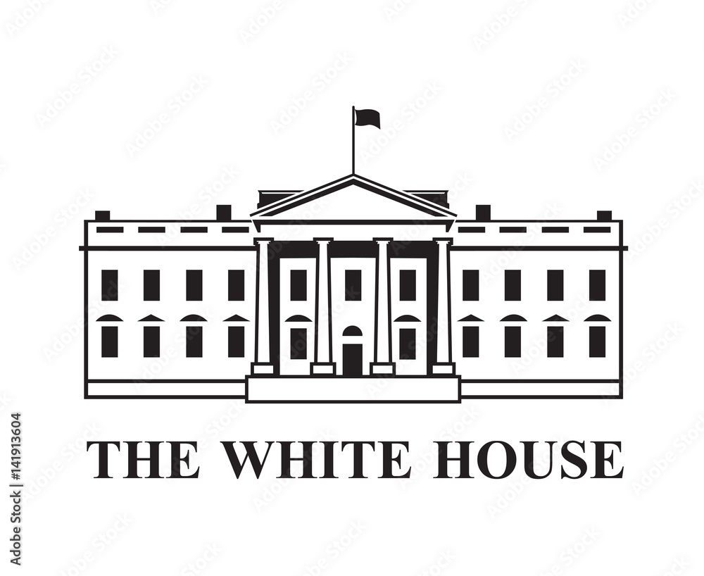 white house building icon in Washington DC white house building icon in Washington DC