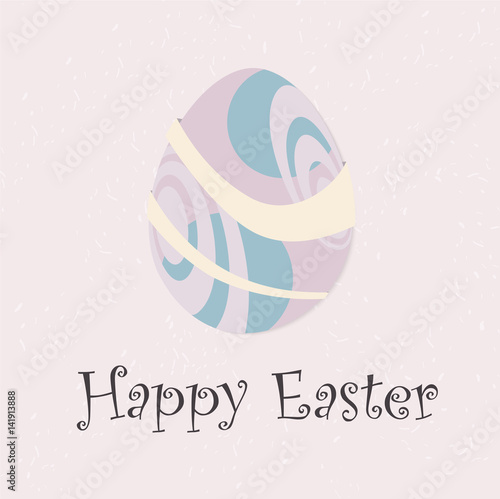 Greeting card with Easter egg. Happy Easter  Vector illustration.