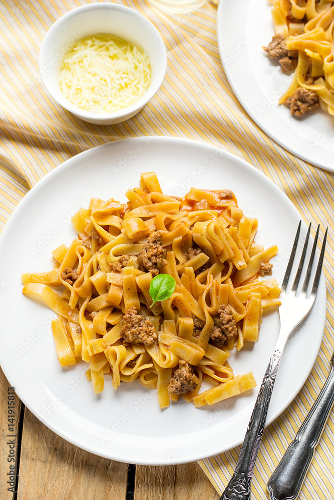 Noodles pasta with ground beef and tomato Noodles pasta with ground beef and tomato