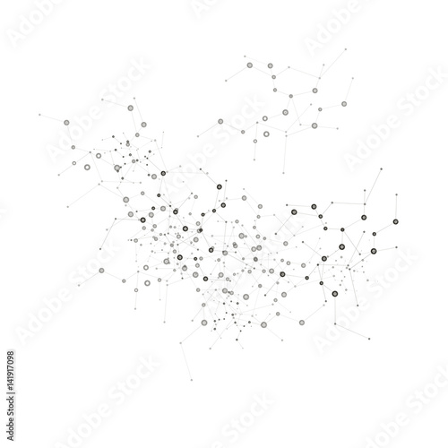 Abstract connect background with dots and lines. Molecule structure. Vector science background. Polygonal network background