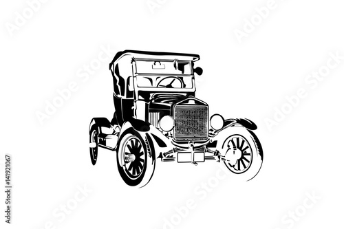 classic vintage retro car , vector design