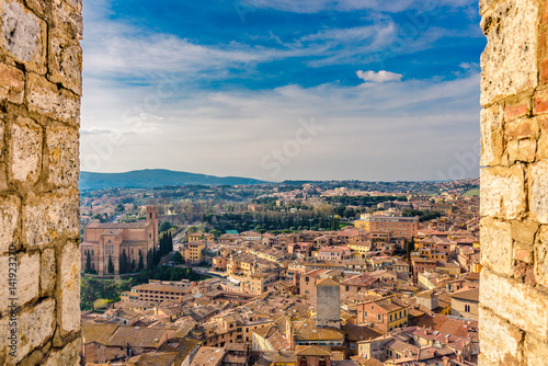 Konstfotografi Aerial view of the city of Siena