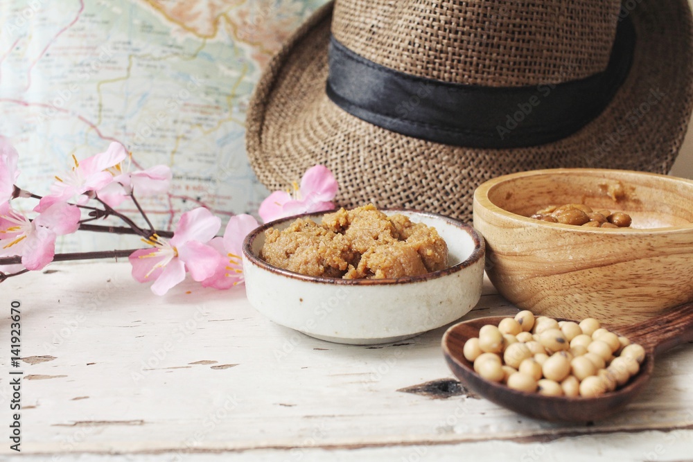 Miso paste with travel accessories Miso paste with travel accessories