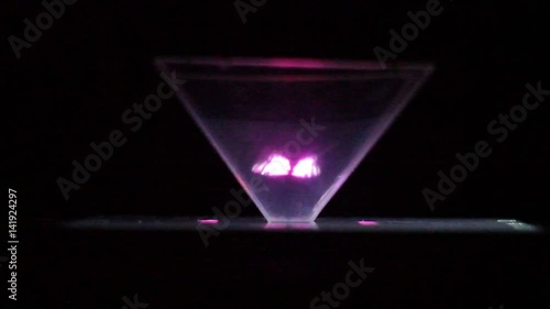 incredibly beautiful moving hologram on a black background