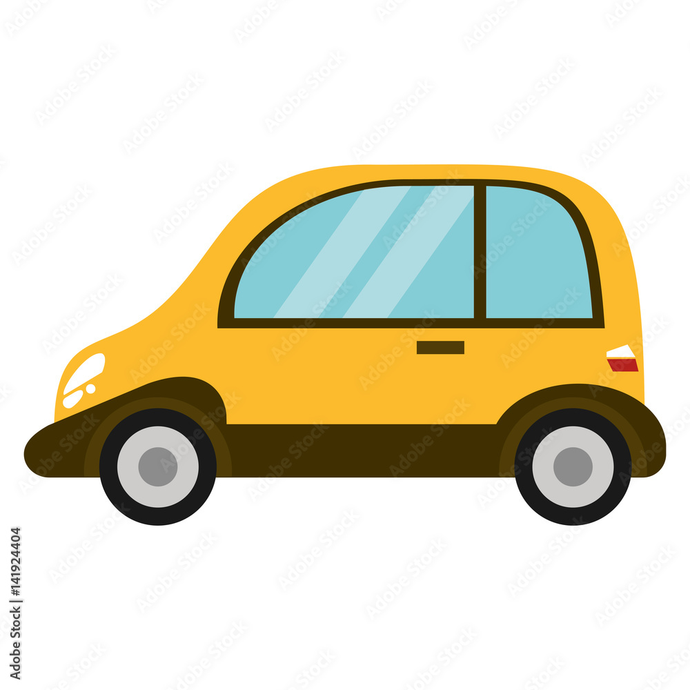 yellow eco car transport image vector illustration eps 10