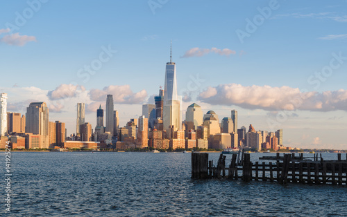 Lower Manhattan viewed from Hudson River waterfront
