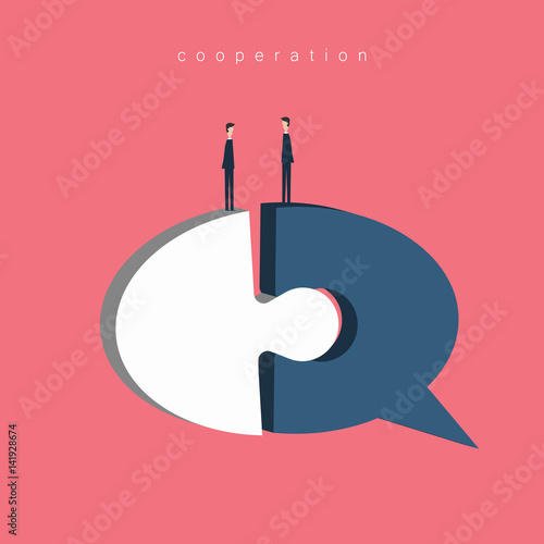 Minimalist stile. vector business finance concept . Creating ideas - cooperation.