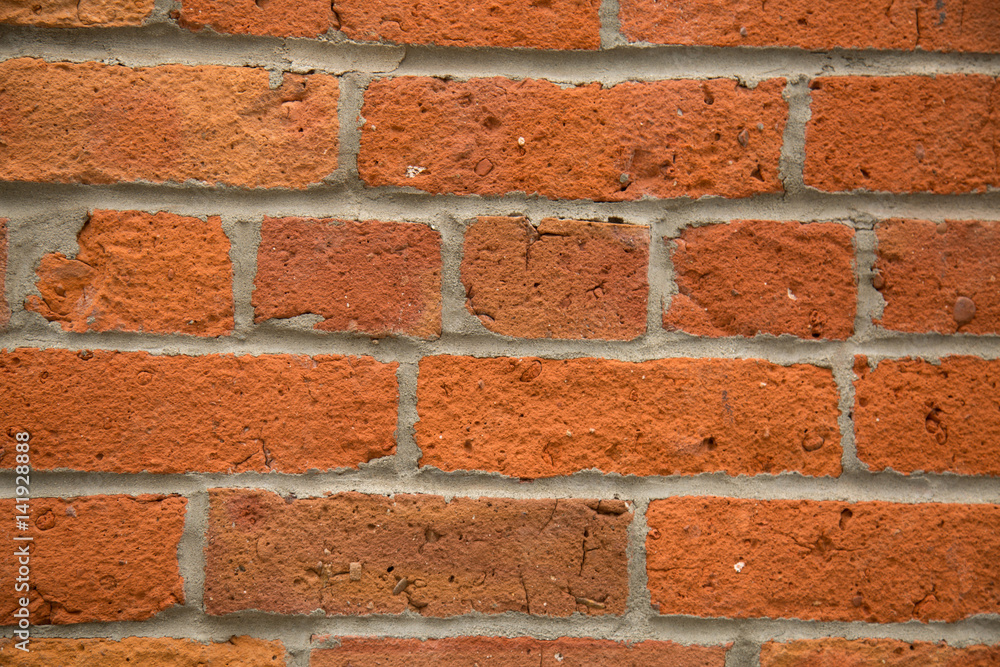 Fototapeta premium Background aged wall bricks closeup