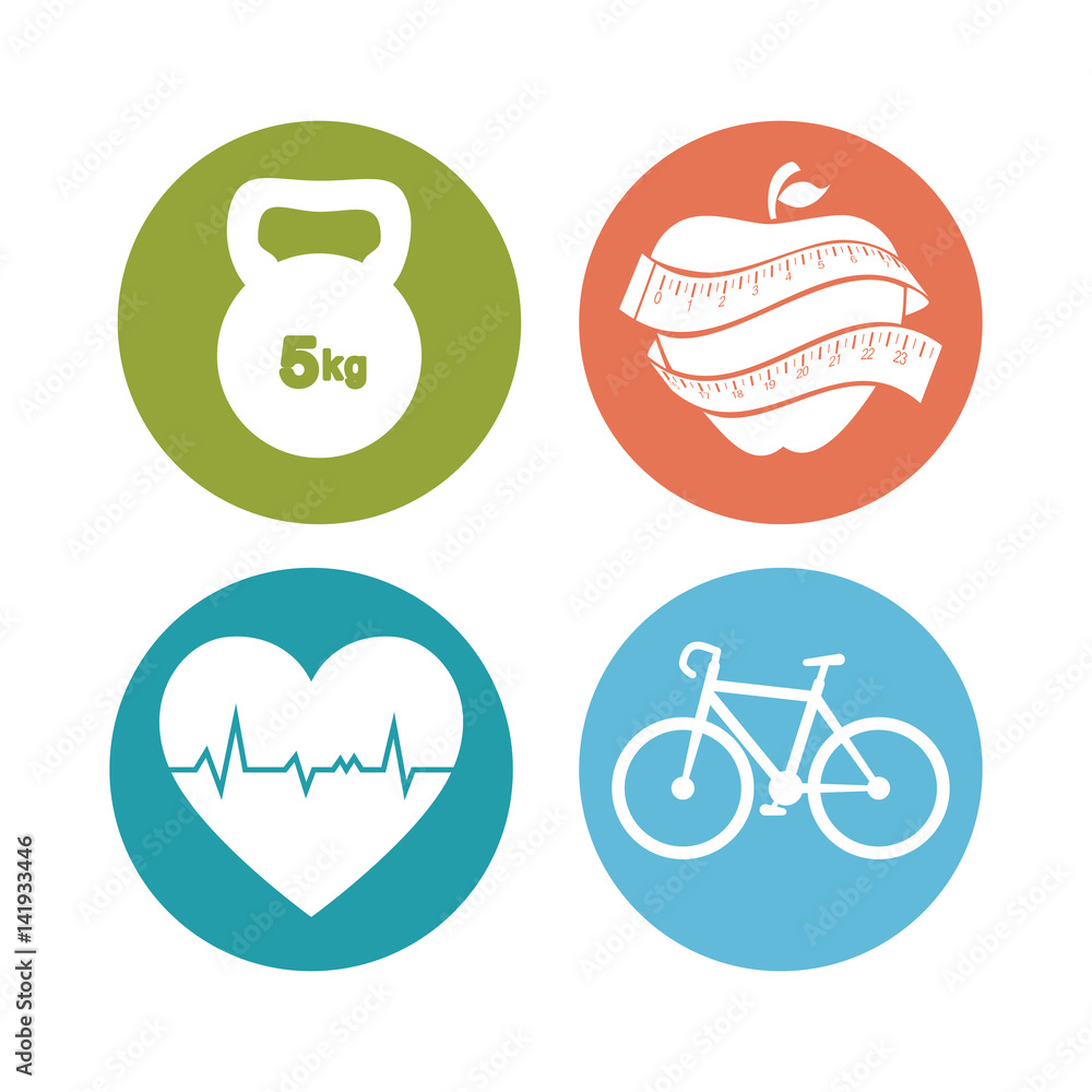 fitness lifestyle elements icons vector illustration design fitness lifestyle elements icons vector illustration design