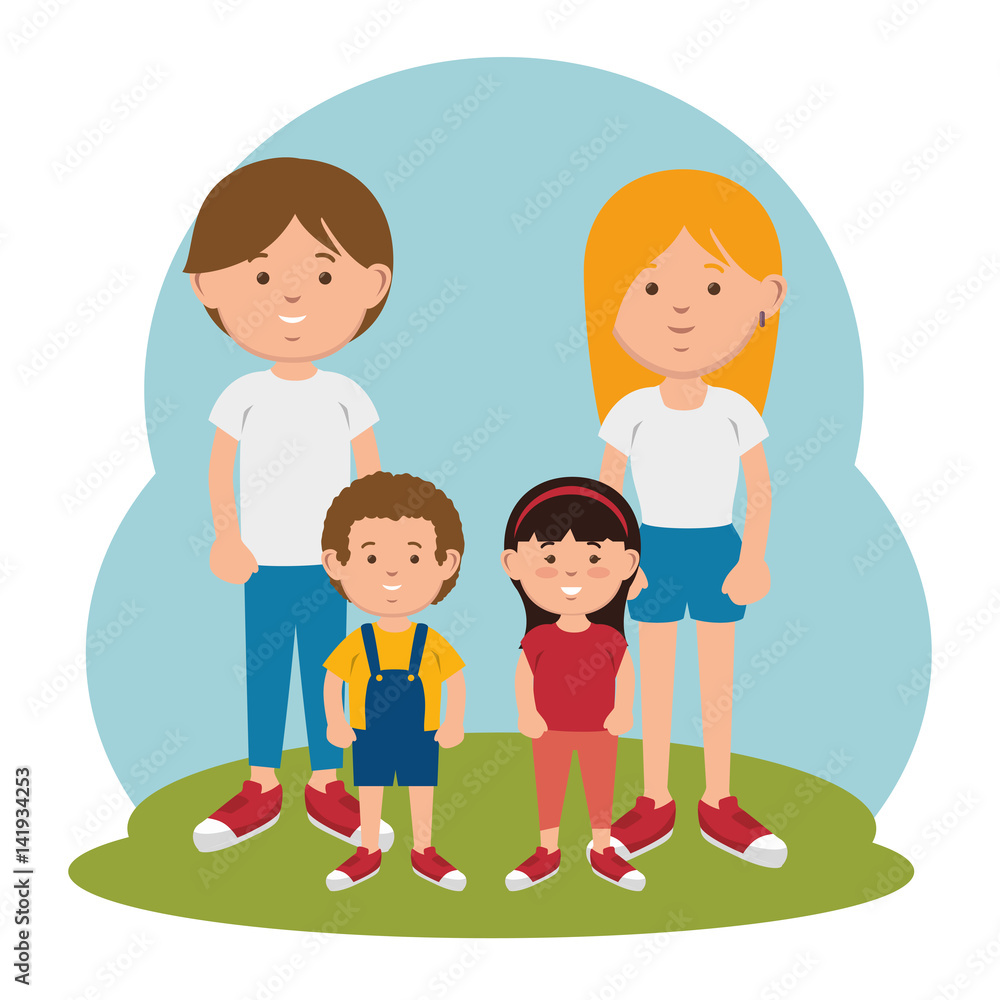 family members avatars characters vector illustration design