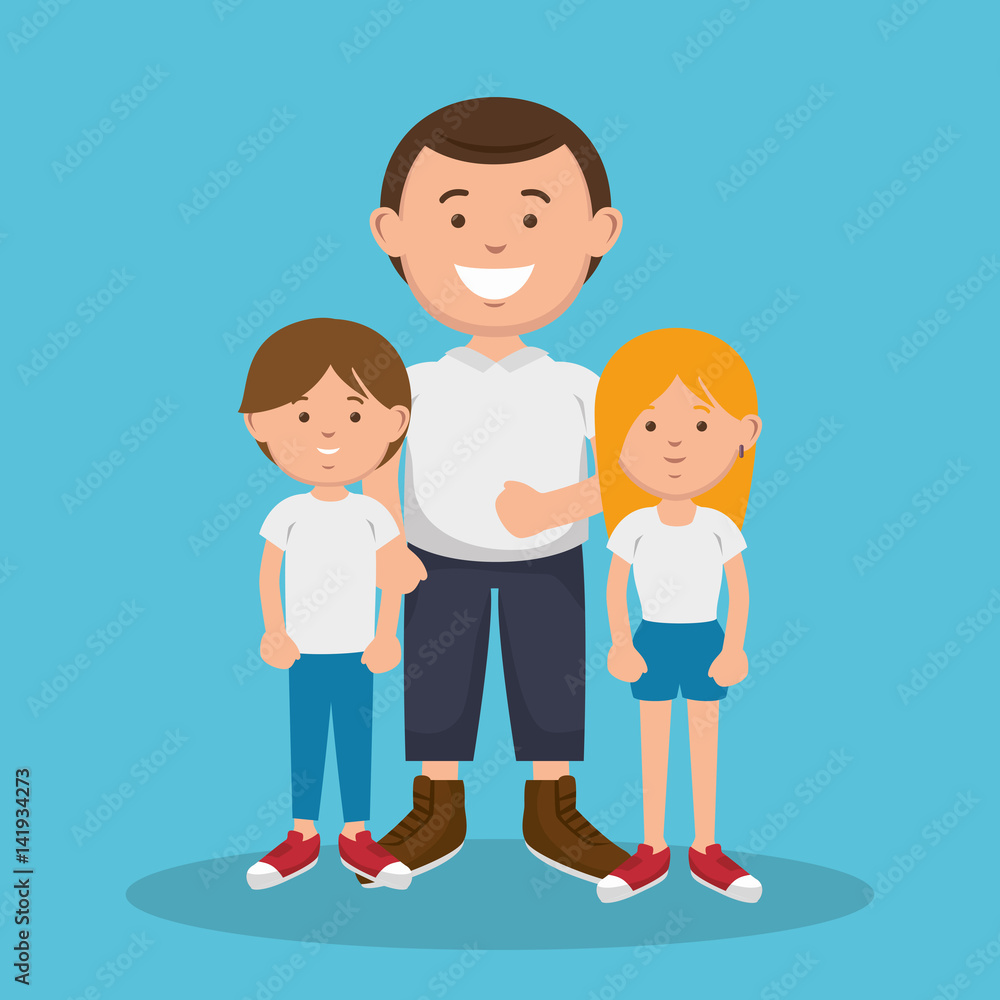 family members avatars characters vector illustration design