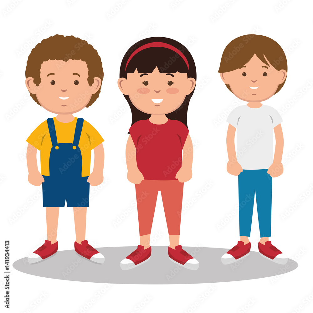 little kids avatar characters vector illustration design