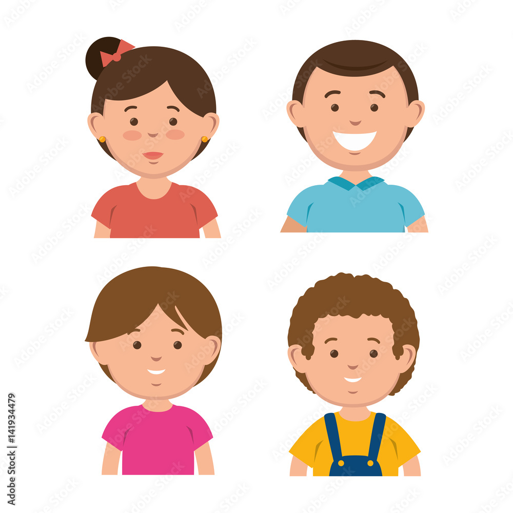 little kids avatar characters vector illustration design little kids avatar characters vector illustration design