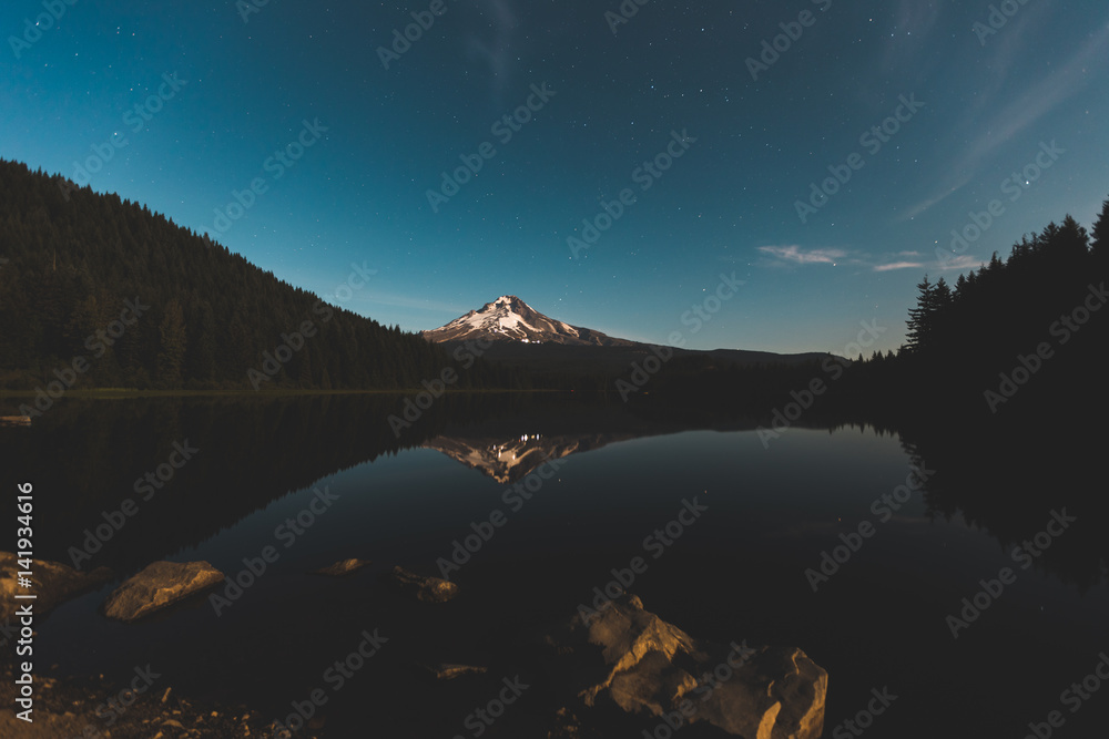 Mount Hood Reflecting on Trillium Lake