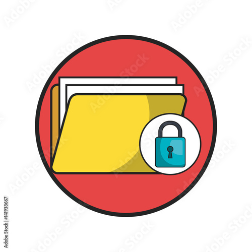 security system flat line icons vector illustration design