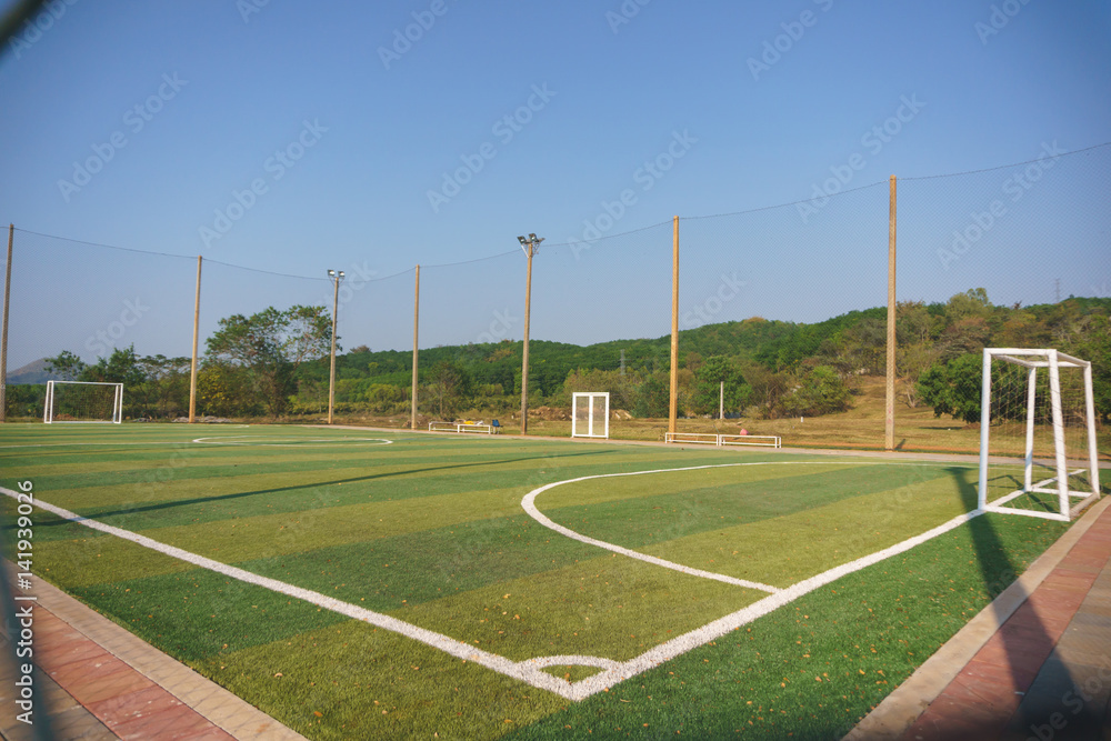 Naklejka premium Futsal or small soccer, football court