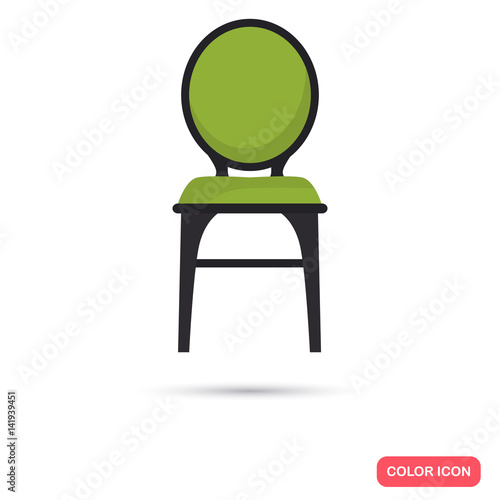 Chair color flat icon for web and mobile design