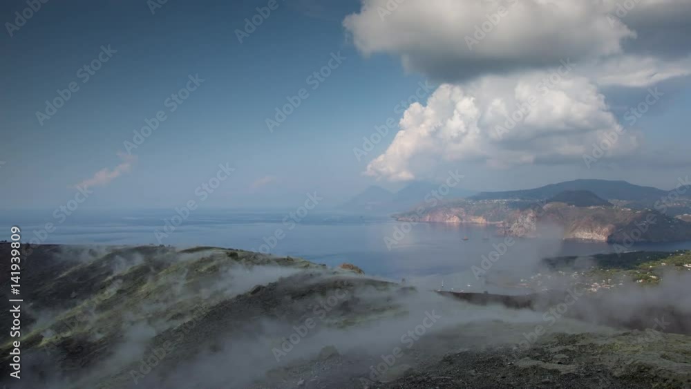 The incredible vulcano island off the coast of Sicily, Italy. vulcano has constant sulphurous fumes coming up through its vents in the crator The incredible vulcano island off the coast of Sicily, Italy. vulcano has constant sulphurous fumes coming up through its vents in the crator