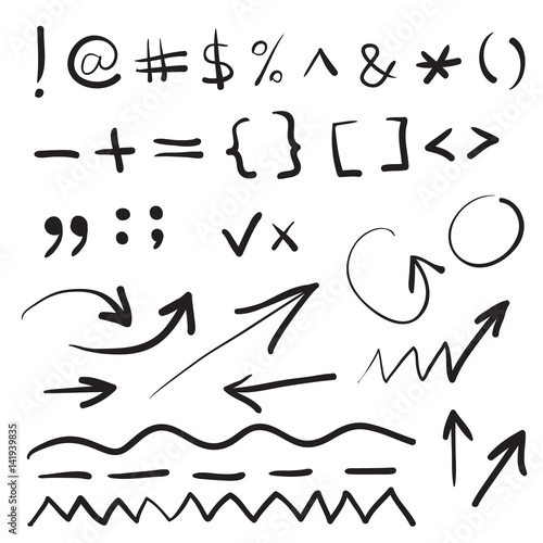Hand written marker pen vector signs