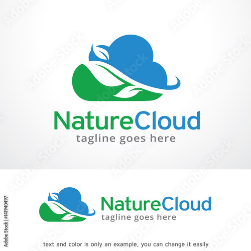 Nature Cloud Logo Template Design Vector, Emblem, Design Concept, Creative Symbol, Icon