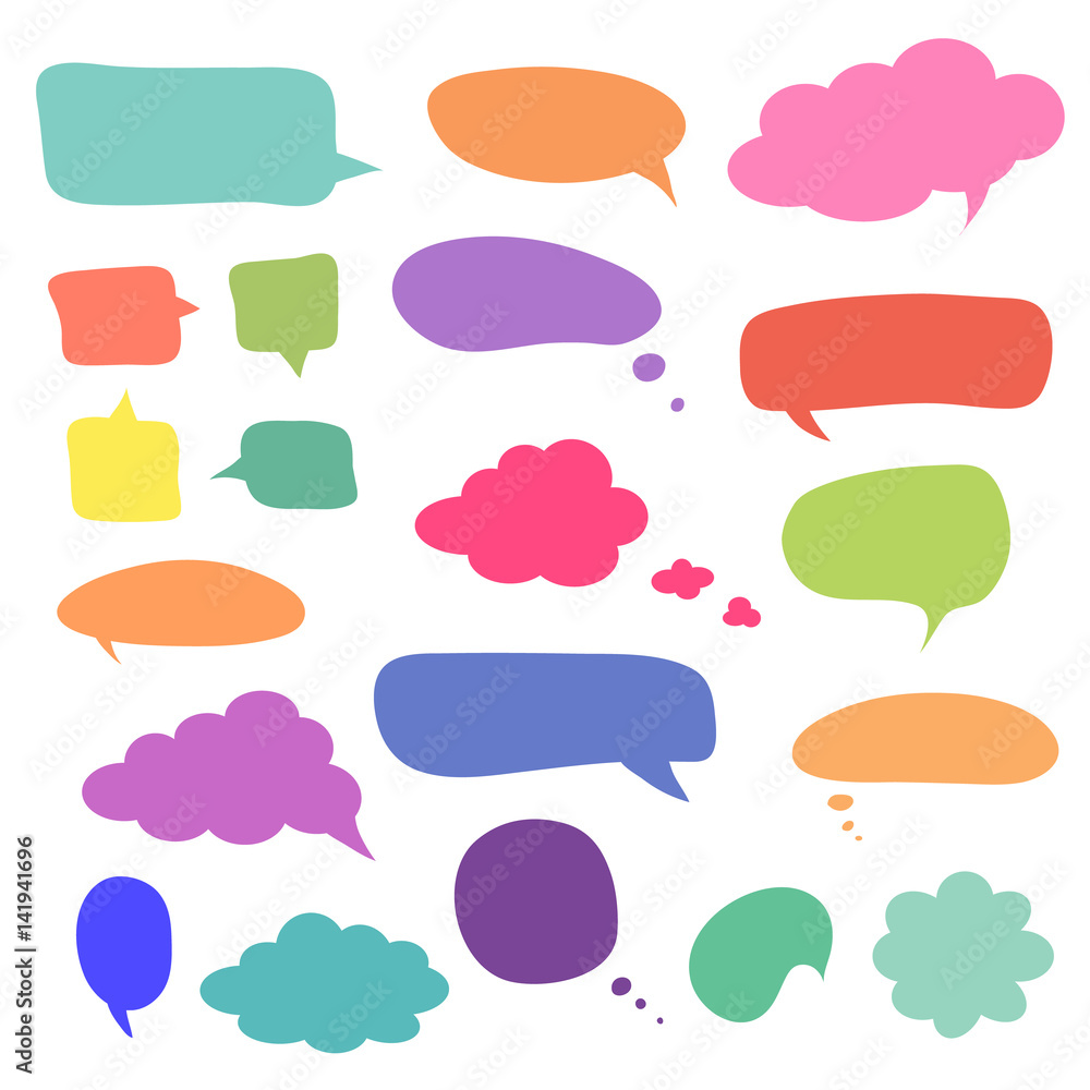 Set of blank colorful speech bubbles and balloons Set of blank colorful speech bubbles and balloons